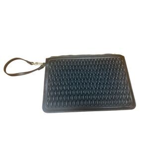 Anne Klein Black Quilted Wristlet Clutch Bag